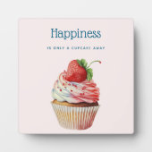 Grappig citaat over geluk met een Cupcake Afbeeldi Fotoplaat (Voorkant)