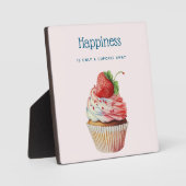 Grappig citaat over geluk met een Cupcake Afbeeldi Fotoplaat (Voorkant)