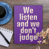 Grappig citaat paarse notitieboek