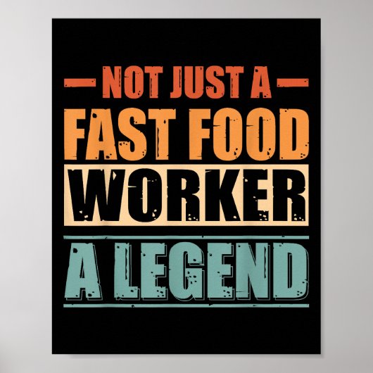 Grappig citaat Retro Fast Food Worker Poster (Voorkant)