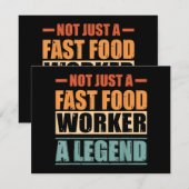 Grappig citaat Retro Fast Food Worker Save The Date (Voorkant / Achterkant)