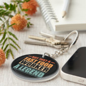 Grappig citaat Retro Fast Food Worker Sleutelhanger (Voorkant Rechts)