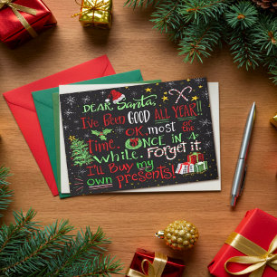 Grappig citaat Schattigee kerst lieve kerstman Kaart