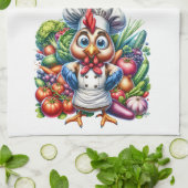 Grappig citaat Schattigee kippenkok koken Theedoek (Gevouwen)