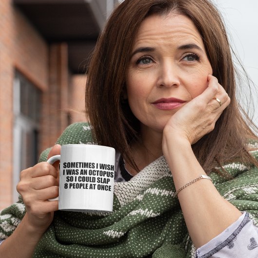 grappig citaat: sla 8 mensen tegelijk af koffiemok