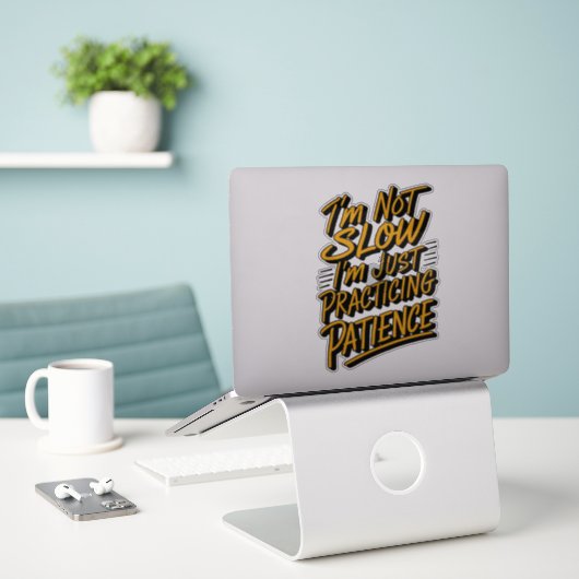 grappig citaat sticker (Laptop op bureau)