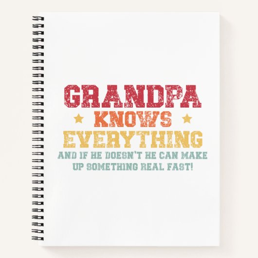 Grappig citaat van opa: "Opa weet alles" Notitieboek (Voorkant)