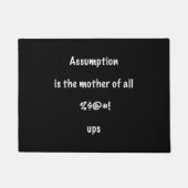 Grappig citaat "Veronderstelling is de moeder van Deurmat (Voorkant)