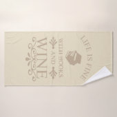 grappig citaat voor boeken en wijnliefhebber badhanddoek (Badhanddoek)