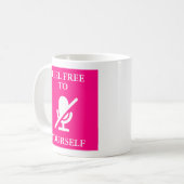 Grappig citaat voor roze koffiemok (Voorkant links)
