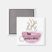 Grappig citaat voor theeliefhebbers geïllustreerde magneet (Voorkant / Achterkant)