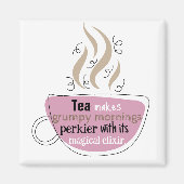 Grappig citaat voor theeliefhebbers geïllustreerde magneet (Voorkant)
