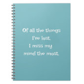 Grappig citaat voor vergeetachtige mensen om Blauw Notitieboek (Voorkant)