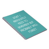 Grappig citaat voor vergeetachtige mensen om lijst notitieboek (Rechterzijde)