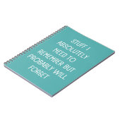 Grappig citaat voor vergeetachtige mensen om lijst notitieboek (Linkerzijde)