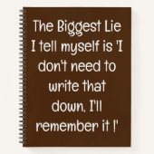 Grappig citaat voor vergeetachtige mensen om te do notitieboek (Voorkant)