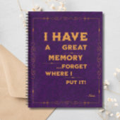 Grappig citaat voor vergeetachtige mensen om te do notitieboek