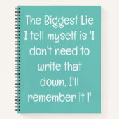 Grappig citaat voor vergeetachtige mensen om te do notitieboek (Voorkant)