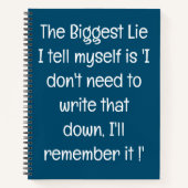 Grappig citaat voor vergeetachtige mensen om te do notitieboek (Voorkant)