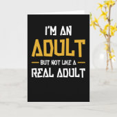 Grappig citaat voor volwassenen kaart (Gele Bloem)