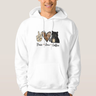 Grappig citaat Vrede Liefde Koffie Ontwerp Gift Ko Hoodie