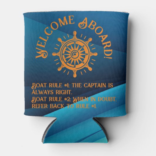 Grappig citaat 'Welkom aan boord!' Bootnaam/thuish Blikjeskoeler (Voorkant)