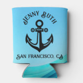 Grappig citaat 'Welkom aan boord!' Bootnaam/thuish Blikjeskoeler (Achterkant)