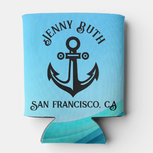 Grappig citaat 'Welkom aan boord!' Bootnaam/thuish Blikjeskoeler (Achterkant)