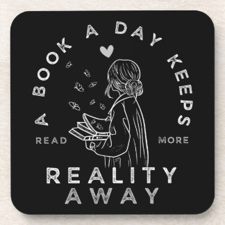 Grappig citaatboek lezen per dag houdt de realitei bier onderzetter