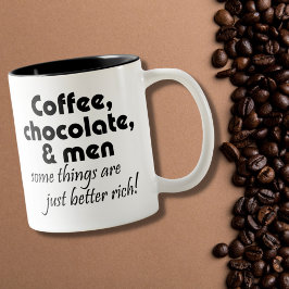 Grappig citeert koffiemoessgiften chocolade grapje tweekleurige koffiemok