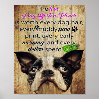 Grappig citeert over het Cadeau van Boston Terrier Poster