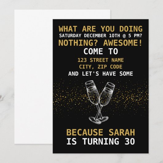 Grappig citeert verjaardagsfeest vrouwen kaart (Voorkant / Achterkant)