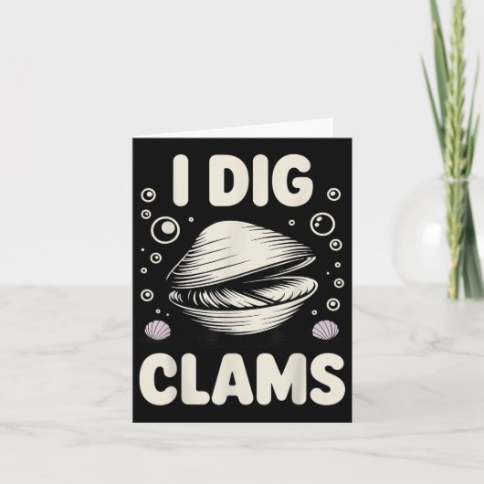 Grappig Clam Digging Design voor mannen Vrouwen Cl Kaart (Voorkant)