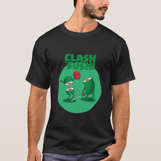 Grappig Clash Sushi T-shirt (Voorkant)