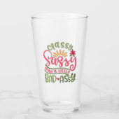 Grappig classy sassy en een beetje slecht sassy vr glas (Voorkant)