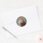 Grappig Clown Hippo portret Ronde Sticker (Envelop)