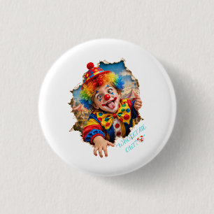 Grappig Clownkind dat tevoorschijn Komt Ronde Button 3,2 Cm