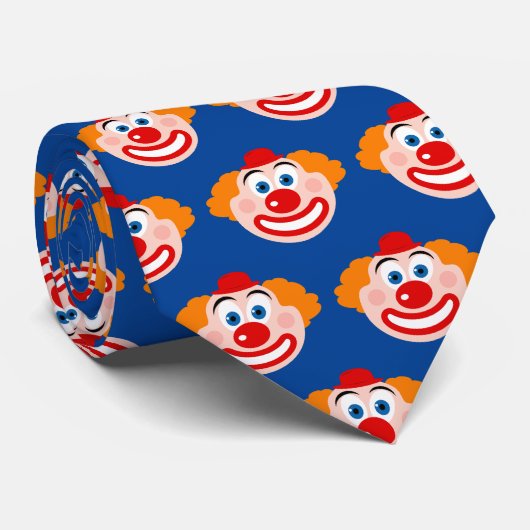 Grappig clownspatroon stropdas (Opgerold)
