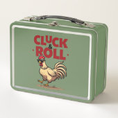 Grappig "Cluck & Roll" Cool Rooster Cartoon ontwer (Voorkant)