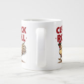 Grappig "Cluck & Roll" Cool Rooster Cartoon ontwer Grote Koffiekop (Achterkant)