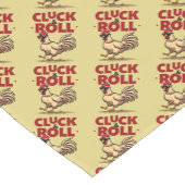 Grappig "Cluck & Roll" Cool Rooster Cartoon ontwer Korte Tafelloper (Hoek)