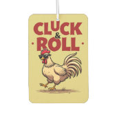 Grappig "Cluck & Roll" Cool Rooster Cartoon ontwer Luchtverfrisser (Voorkant)