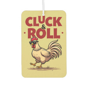 Grappig "Cluck & Roll" Cool Rooster Cartoon ontwer Luchtverfrisser