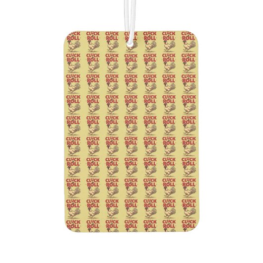 Grappig "Cluck & Roll" Cool Rooster Cartoon ontwer Luchtverfrisser (Achterkant)