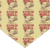 Grappig "Cluck & Roll" Cool Rooster Cartoon ontwer Tafelkleed (Gekanteld)