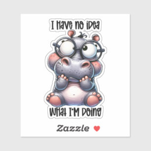 Grappig clueless nijlpaard sarcasme sticker