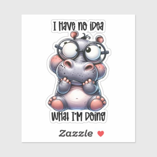 Grappig clueless nijlpaard sarcasme sticker (Vel)