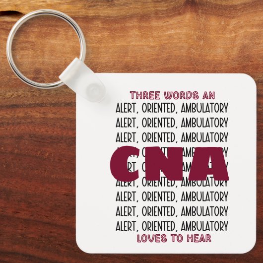 Grappig CNA Alert Custom MD/LPN/EMT/PA/RN/RT/NP Sleutelhanger (Voorkant)