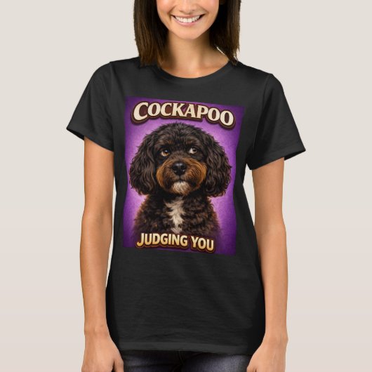 Grappig Cockapoo Die Je Beoordelt T-Shirt Voor Hon (Voorkant)