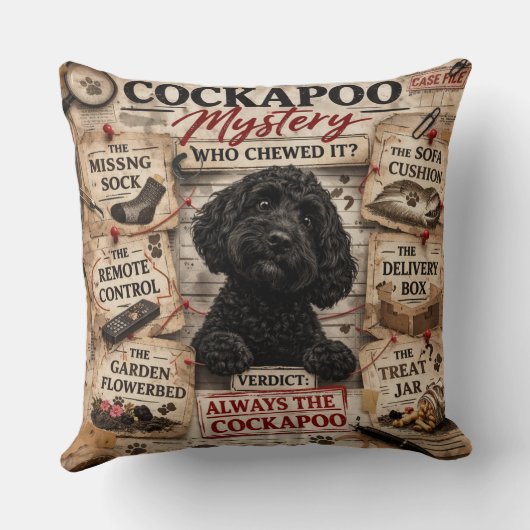 Grappig Cockapoo Kussen unieke cadeau (Achterkant)